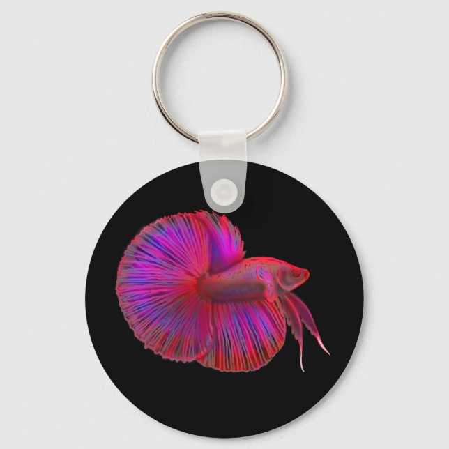 Siamese Fighting Fish Betta Keychain (Front)