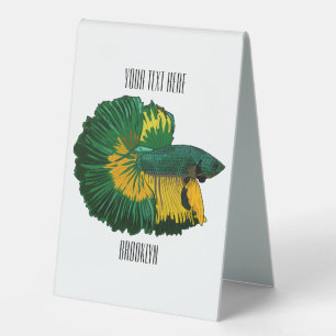 Siamese fighting fish cartoon illustration