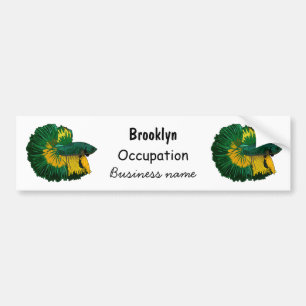 Siamese fighting fish cartoon illustration bumper sticker