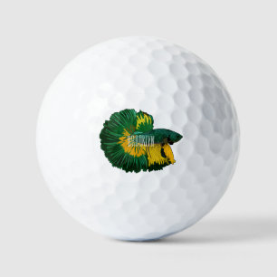 Siamese fighting fish cartoon illustration golf balls