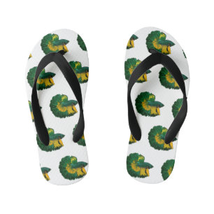 Siamese fighting fish cartoon illustration kid's flip flops