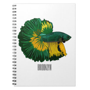 Siamese fighting fish cartoon illustration notebook