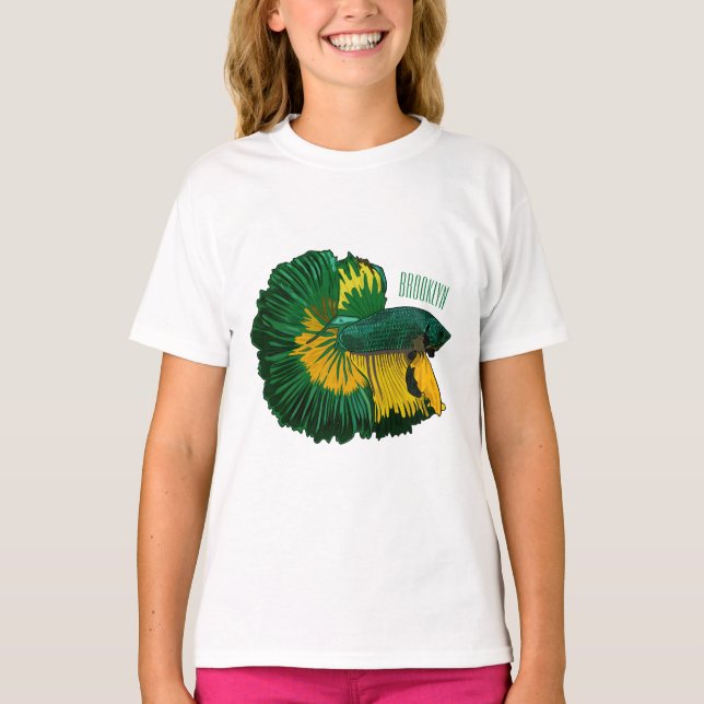 Siamese fighting fish cartoon illustration T-Shirt (Front)