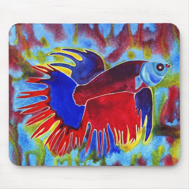 Siamese Fighting Fish design N2 mousepad (Front)