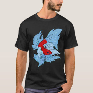 Siamese Fighting Fish In Red And Blue T-Shirt