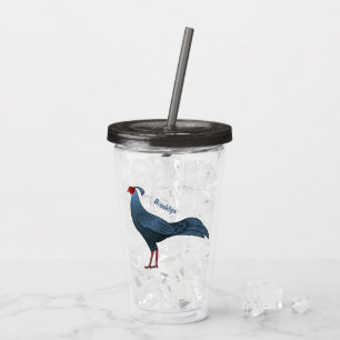 Siamese fireback bird cartoon illustration  acrylic tumbler