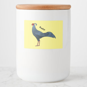 Siamese fireback bird cartoon illustration food label