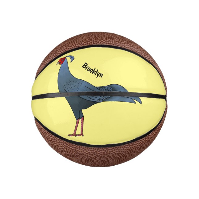 Siamese fireback bird cartoon illustration  mini basketball (Front)