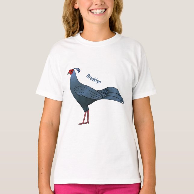 Siamese fireback bird cartoon illustration  T-Shirt (Front)