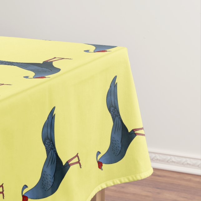 Siamese fireback bird cartoon illustration  tablecloth (In Situ)