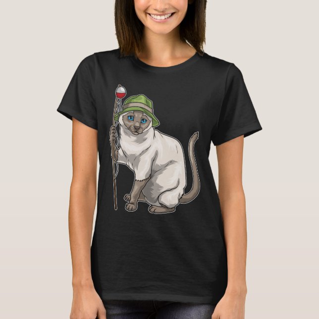 Siamese Fisher Fishing rod Fishing T-Shirt (Front)