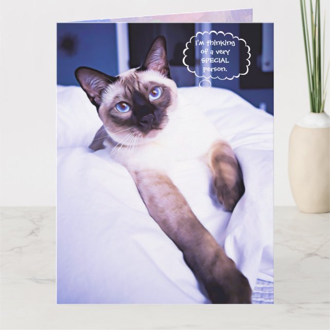 Siamese Greeting Birthday Card (Front)