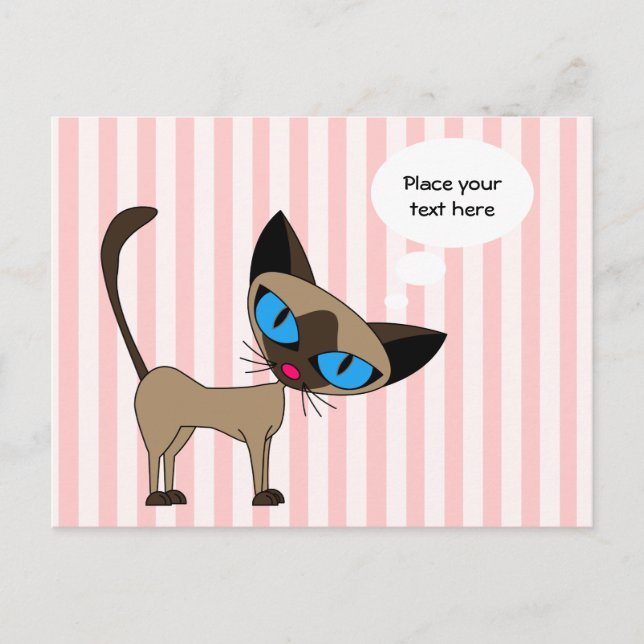 Siamese Hello Postcard - Customise it! (Front)