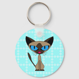 Siamese If You Please Keychain - Blue