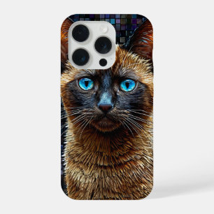 Siamese Kitten Animal Design, Cute Pet Cat iPhone 15 Pro Case