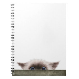 Siamese Kitten Stalking You Cartoon Notebook