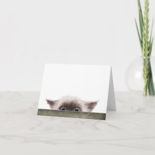 Siamese Kitten Stalking You Cartoon Thank You Card