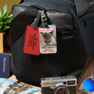 Siamese Kitten Warns Bag Owned By Crazy Cat Lady Luggage Tag