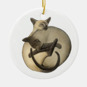 Siamese Love Cats Ornament