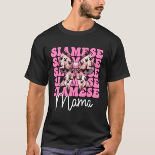 Siamese Mama Siamese Cat Mum Mother's Day Coquette T-Shirt