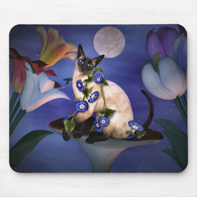 Siamese  Moonlight Mouse Mat (Front)