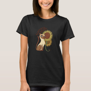 Siamese Mum Cat Sunflowers Mummy Pet T-Shirt