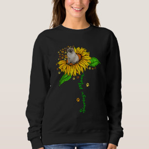 Siamese Mum Cute Cat On Sunflower Paws Lover Mothe Sweatshirt