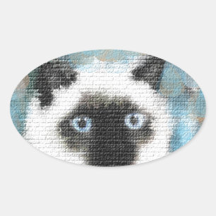Siamese Oval Sticker