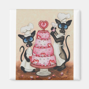 Siamese Pastry Cake Chef Magnet