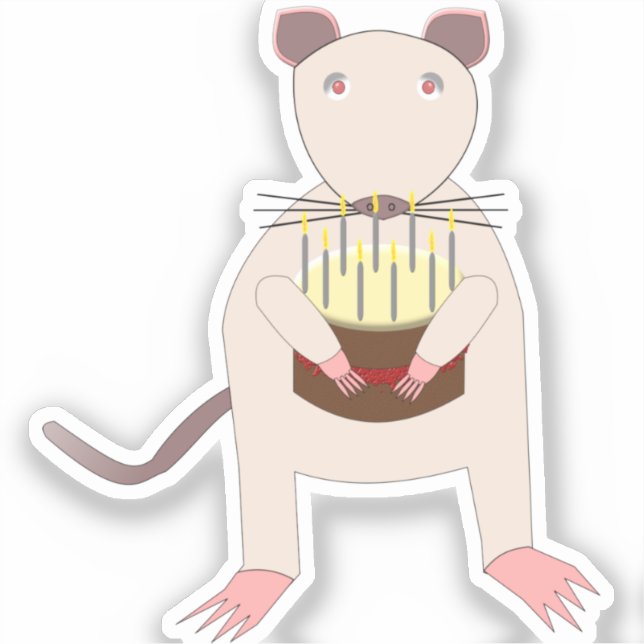 Siamese Rat with Birthday Cake (Front)