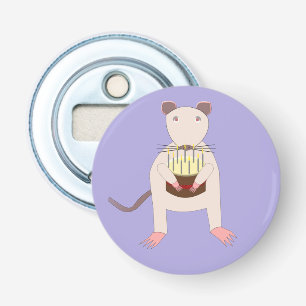 Siamese Rat with Birthday Cake Bottle Opener