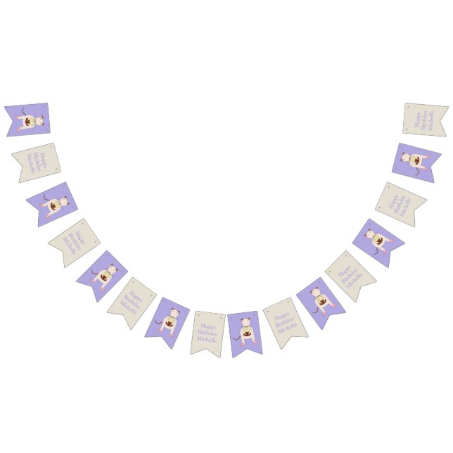 Siamese Rat with Birthday Cake Custom Bunting (All)