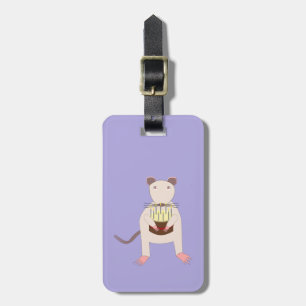 Siamese Rat with Birthday Cake Custom Luggage Tag