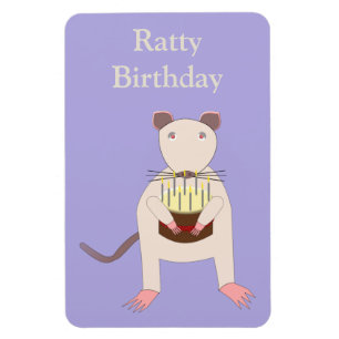 Siamese Rat with Birthday Cake Custom Magnet