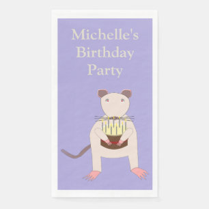 Siamese Rat with Birthday Cake Custom Napkin