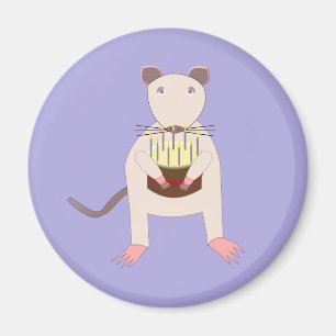 Siamese Rat with Birthday Cake Magnet