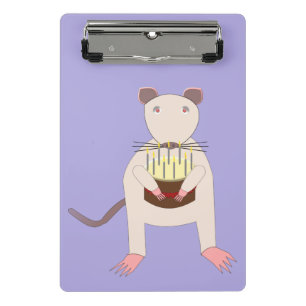 Siamese Rat with Birthday Cake Mini Clipboard