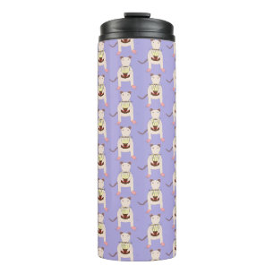 Siamese Rat with Birthday Cake Patterned Thermal Tumbler