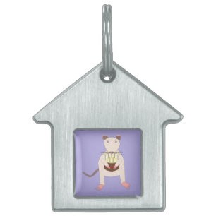 Siamese Rat with Birthday Cake Pet ID Tag