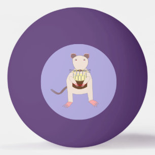 Siamese Rat with Birthday Cake Ping Pong Ball