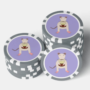 Siamese Rat with Birthday Cake Poker Chips