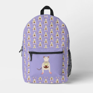 Siamese Rat with Birthday Cake Printed Backpack