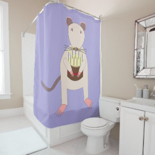 Siamese Rat with Birthday Cake Shower Curtain