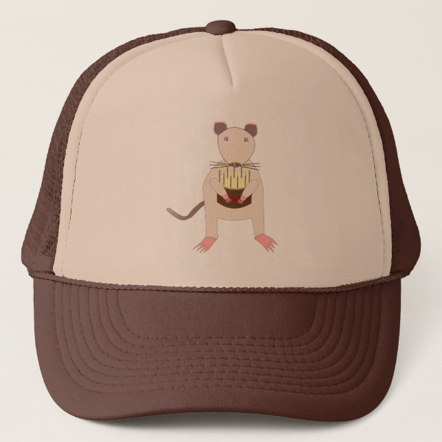Siamese Rat with Birthday Cake Trucker Hat (Front)