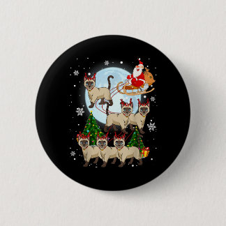 Siamese Reindeer Christmas Siamese Cat Lover Gifts 6 Cm Round Badge