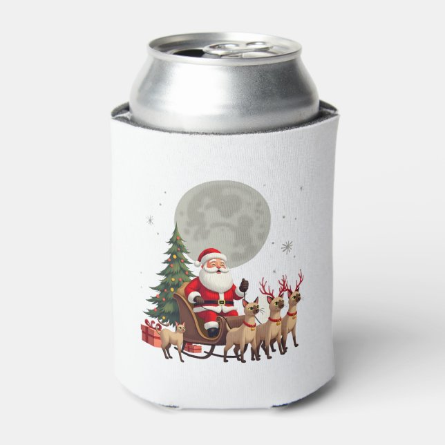 Siamese Reindeer Christmas Siamese Cat Lover Gifts Can Cooler (Can Front)