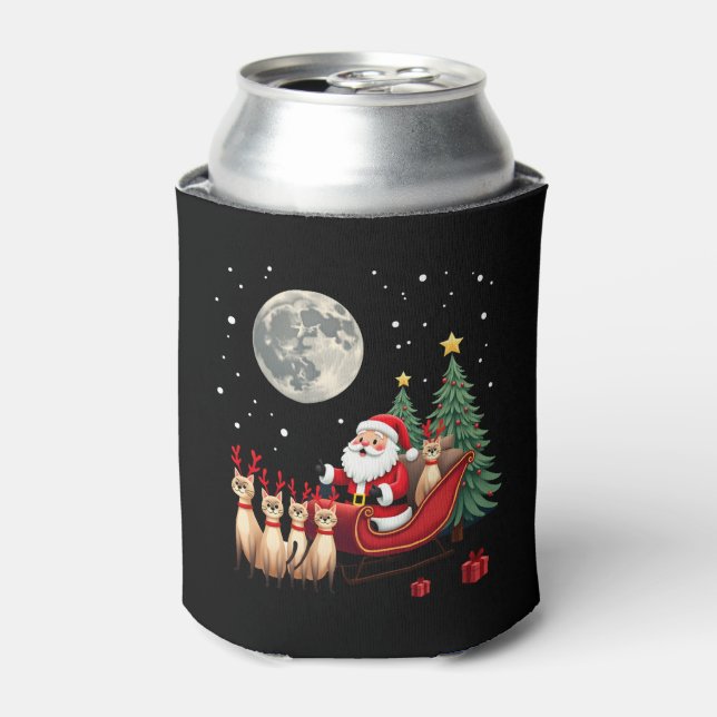 Siamese Reindeer Christmas Siamese Cat Lover Gifts Can Cooler (Can Front)