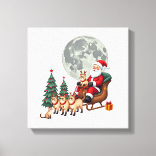 Siamese Reindeer Christmas Siamese Cat Lover Gifts Canvas Print