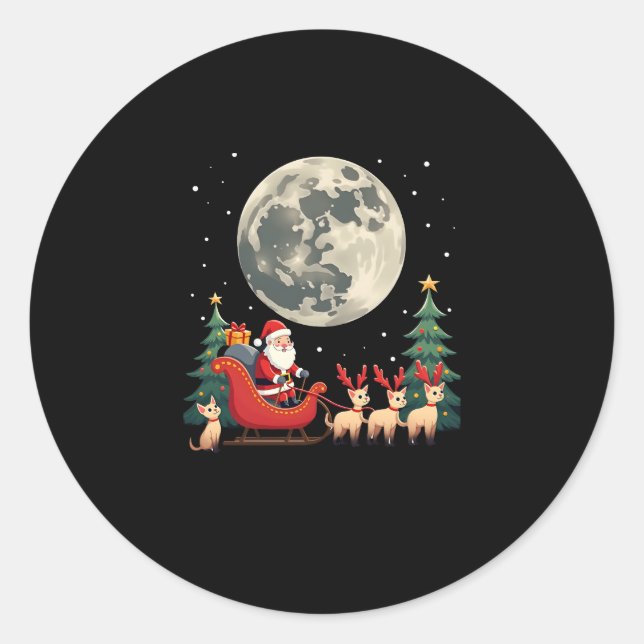 Siamese Reindeer Christmas Siamese Cat Lover Gifts Classic Round Sticker (Front)