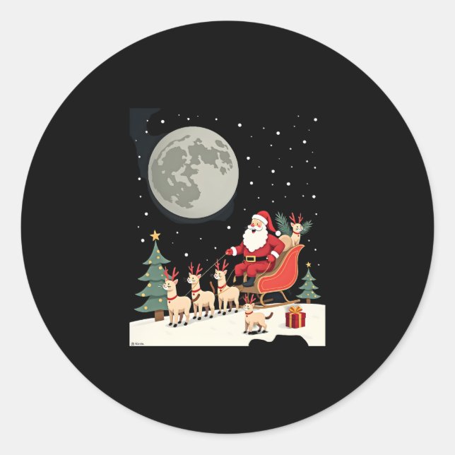 Siamese Reindeer Christmas Siamese Cat Lover Gifts Classic Round Sticker (Front)